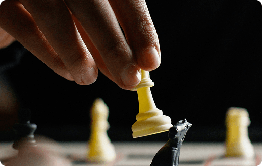 Chess pieces representing competitive strategy